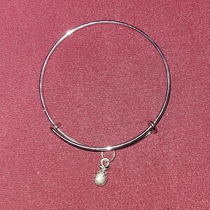 Silver Pineapple pineapple charm Bracelet W Earings